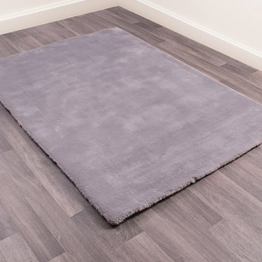 Lulu Plain Extra Soft Shaggy Rug in Silver