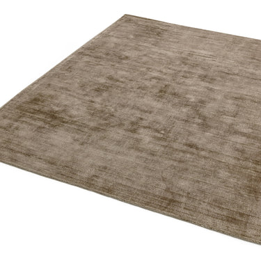 Blade Plain Silky Hand Woven Viscose Soft Shiny Rug Runner in Mocha