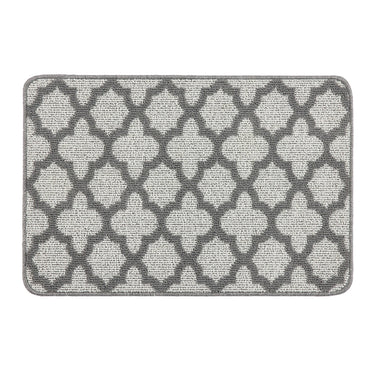 My Stain Resistant Tile Silver Washable Non-Slip Polypropylene Moroccan Doormat