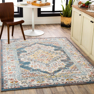 Ankara AKR2303 Antique Blue Brown Multi Coloured Polypropylene Oriental Traditional Vintage Rug