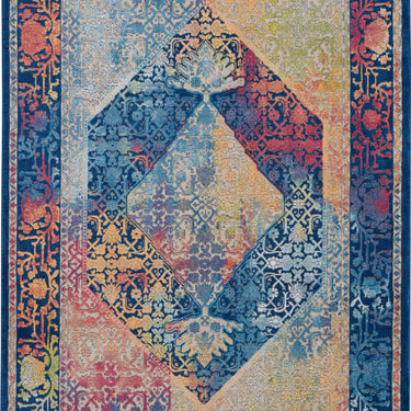 Nourison Ankara Vintage Antique Traditional ANR04 Rug in Blue Multi Extra Large 239x300 cm