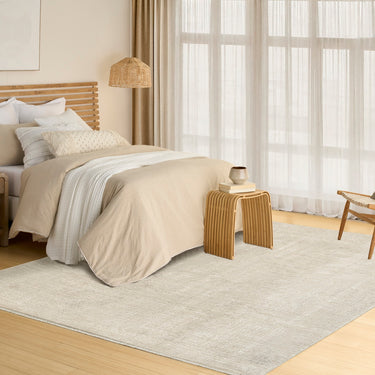 DKNY Madison Square DK014 Shimmer MSQ01 Ivory Abstract Textured Modern Rug