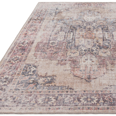 Kaya Lila KY12 Traditional Persian Floral Medallion Flatweave Washable Rug in Red Cream Multi