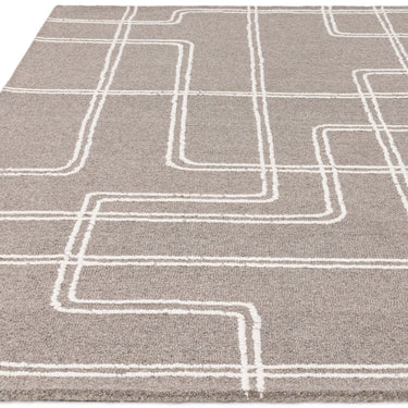 Ada Rug Bohomian Modern Geometric Pure Natural Undyed Wool Grey Rug