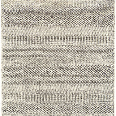 Katherine Carnaby Coast Wool & Viscose High Quality Textured Hand Woven  Flatweave Striped Rug in  Grey Marl