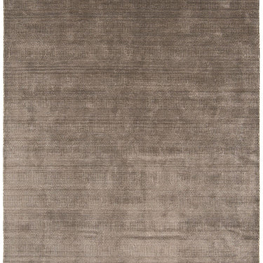 Darcy Mocha Striped Luxury By Hand-Woven Wool Viscose Geometric Rug
