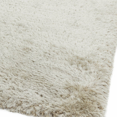 Plush Plain Shaggy High Pile Thick Silky Fluffy Soft Hand Woven Pearl White Rug