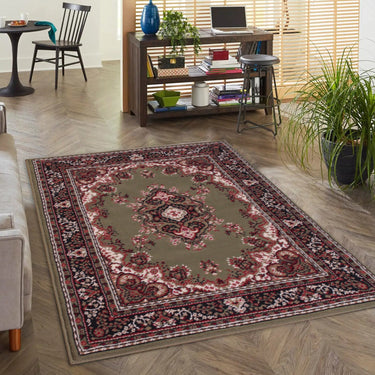 Lancashire Traditional Oriental Classic Rug or Runner in Green