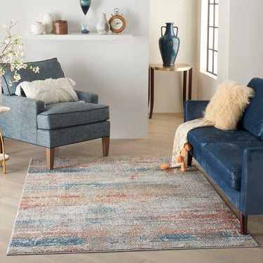 Rustic Textures RUS11 Modern Abstract Rug in Multi Colours