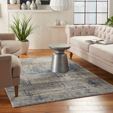 Rustic Textures RUS10 Modern Abstract Rug in Ivory Blue