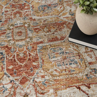 Nourison Sahar SHR06 Classic Ivory Rust Persian Traditional Vintage Floral Rug