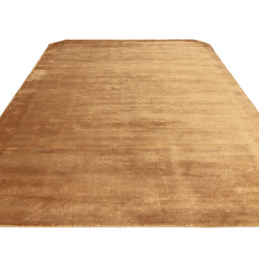 Gleam Luxury Contemporary Modern Shiny Plain Hand Woven Viscose Yellow Gold Rug
