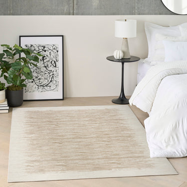 Grand Street GRN04 Silky Ivory Taupe By Abstract Modern Soft Rug