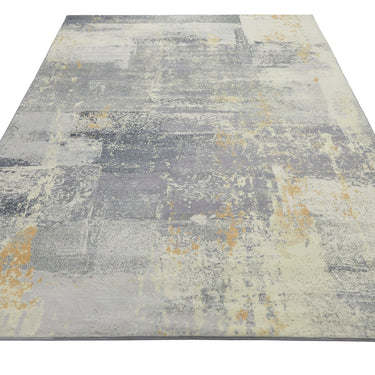 Consept Looms Lux LUX02 Machine Grey Washable Non-Slip Abstract Geometric Rug