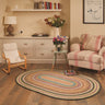 Origins Extra Colourful Oval Multicolour Handmade Jute Braided Bordered Rug 160x230 cm - Large 160x230 cm (5'3"x7'7")