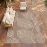 Terrace Leaf Natural Indoor Outdoor Polypropylene Modern Rug - XX-Large 240x340 cm (8'x11'2")