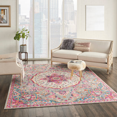 Passion PSN22 Medallion Grey Multi Coloured By Jute Polypropylene Persian Traditional Rug