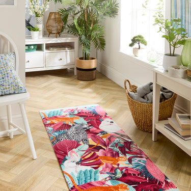 My Studio Exotic Palms Non-Slip Kitchen Home Entrance Runner Hall Rug in Multi Colours 65x150 cm