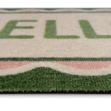Hello Scallop Green Washable Non-Slip Indoor Doormat 50x75 cm