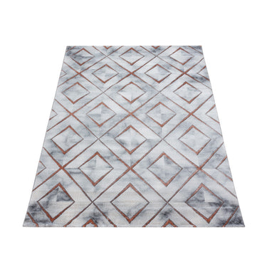Naxos 3811 Modern Marbled Design White Bronze Rug