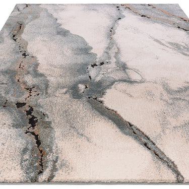 Asiatic London Mirage Oasis Marbled Texture Blue Polypropylene Abstract Textured Rug