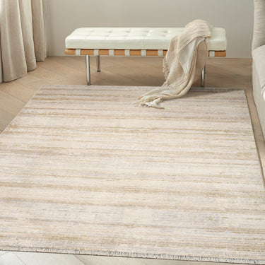 Calvin Drift DRF02 Striated Pattern Sand Beige Abstract Textured Modern Rug - 274 x 366 cm (9'x12')