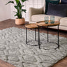 Asiatic London Harrison Silver Living Diamond Pattern Super Grey Hand-Carved Shaggy Geometric Rug - Medium 120x170 cm (4'x5'6")