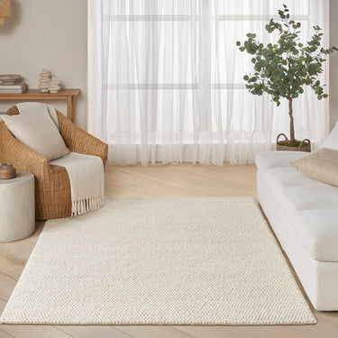 DKNY Pure Knots DKP01 Hand Made Plush Chunky Loop Texture Ivory Rug
