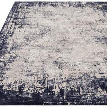 Kuza Border Abstract Modern Distressed Soft Velvety Silky Rug
