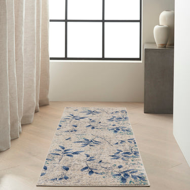 Calvin Klein River Flow Leaf Floral Abstract Botanical RFV03 in Navy Beige Blue