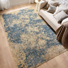 Oren Blue and Cream Soft Silky Modern Abstract Rug - Large 160x230 cm (5'3"x7'7")