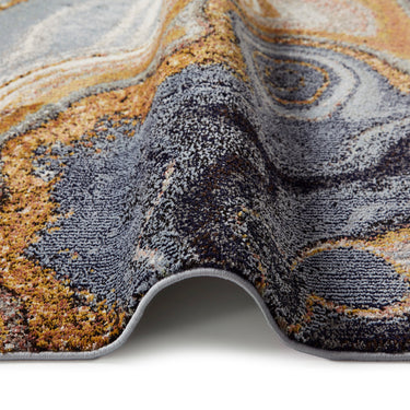 Consept Looms Amara AMA107 Onyx Granite Stone Patterns Blue Bronze Handmade Jute Abstract Rug