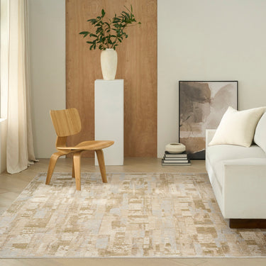 Calvin Drift DRF04 Pattern Beige Grey Abstract Textured Modern Rug