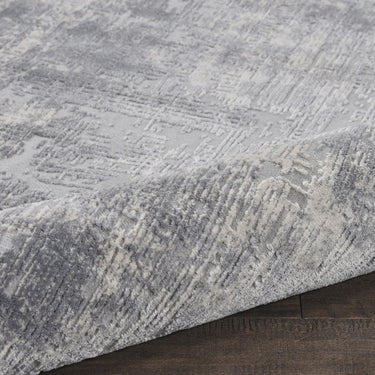 Rustic Textures RUS01 Modern Abstract Hallway Runner in Ivory Silver Grey 66 x 230 cm