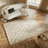 Priory PRI101 Geometric 100% Pure New Zealand Wool Hand Made Beige Rug by Sarah Gare - 160 x 230 cm (5'3"x7'6")