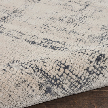 Nourison Rustic Textures RUS06 Ivory Blue Jute Polypropylene Abstract Textured Hallway Runner Rug