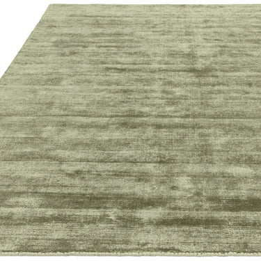 Blade Plain Silky Hand Woven Viscose Soft Shiny Rug Runner in Sage Green