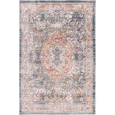 Nova 8881 Traditional Antique Soft Rug Hallway Runner in Green, White Yellow and Dark Blue