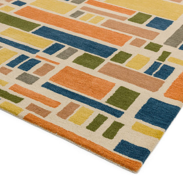 Reef Blocks RF05 Geometric Pattern Hand Tufted Rug in Multicoloured Large 160x230 cm