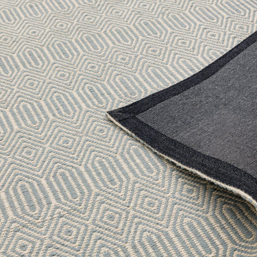 Sloan Hand Woven Flatweave Geometric Rug or Runner in Duck Egg