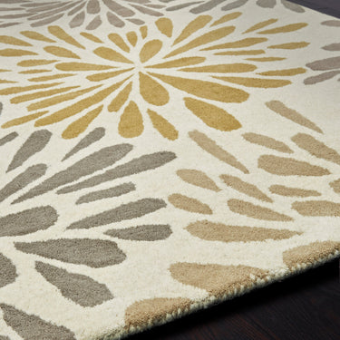 Origins Flowerburst Hand Tufted Floral Design Wool Grey Rug in 160 x 230 cm