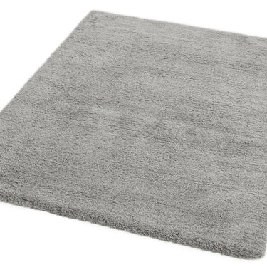 Lulu Soft Touch Plain Shaggy Rug in Silver Grey