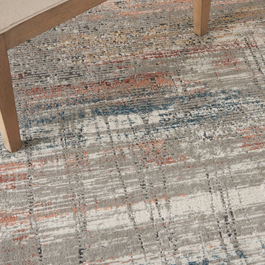 Rustic Textures RUS12 Modern Painterly Abstract Rug in Grey Multi Colours