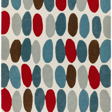 Asiatic London Matrix Sofia MAX33 Red Teal Wool Viscose Geometric Textured Rug 200x300 cm