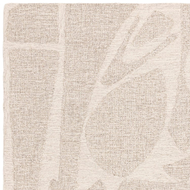 Loxley Bohomian Modern Abstract Hand Woven Wool Rug in Chalk White