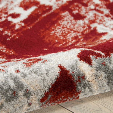 Nourison Maxell MAE14 Ivory Red Cotton Abstract Modern Rug