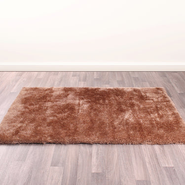 Indigo Plain High Pile Sparkle Soft Shaggy Beige Rug