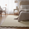 Origins Scalloped Border Elsie Tufted Cream Wool Bordered Hallway Runner Rug - Medium 120x170 cm (4'x5'6")