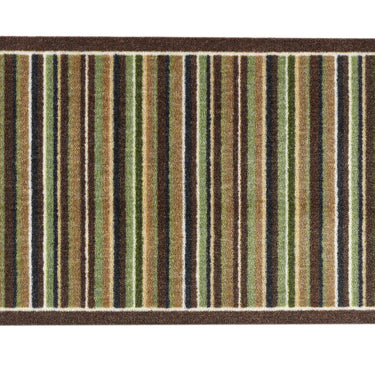 My Nylon Pattern Stripe Green Washable Non-Slip Textured Striped Hallway Runner Rug