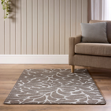 My Sculptured Patterened Rain Drop Mink Washable Non-Slip Polypropylene Rug